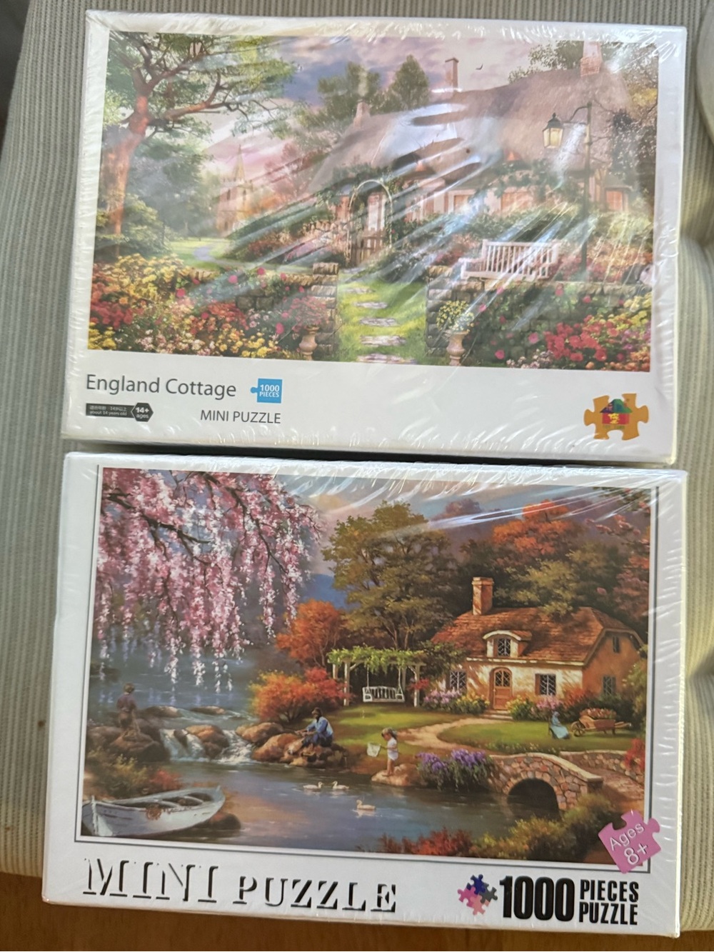Set of 2 England Cottage 1000-Piece Mini Puzzle - Multi-Color